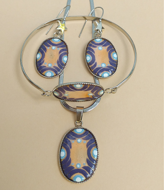 Lila geometrikus garnitúra