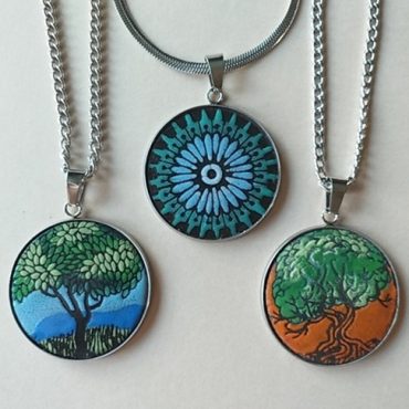 Életfa variáció 6, 7. Rózsaablak jellegű – medál