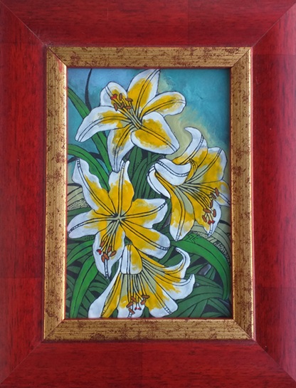 Sárga liliom kép keretben